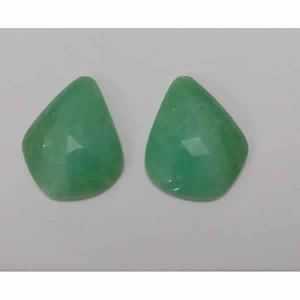 NATURAL CRYSOPHRASE GEMSTONE PAIR UNUSUAL SHAPE ROSE CUT STONES