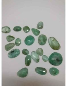 NATURAL EMERALD GEMSTONE UNUSUAL SHAPE ROSE CUT STONES