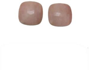 NATURAL PINK OVAL GEMSTONE PAIR TV CUSHION SHAPE ROSE CUT STONES