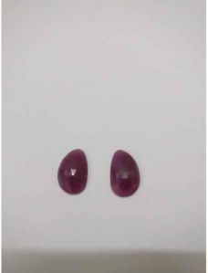 NATURAL RUBY GEMSTONE PAIR UNUSUAL SHAPE ROSE CUT STONES