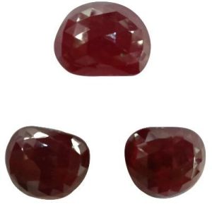 Ruby Glass Filled Gemstone Fancy Shape Rose Cut Loose Stone