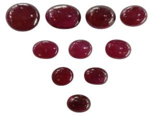 Natural Ruby Glass Filled Gemstone Oval Shape Flat Cabs Stones LGS83