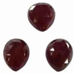 Natural Ruby Glass Filled Gemstone Pear Shape Rose Cut Cabs Loose Stone LGS73