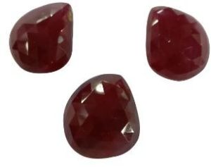 Natural Ruby Glass Filled Gemstone Rose Cut Cabs Fancy Shape Stones LGS77