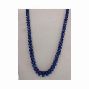 Natural Tanzanite 17 MM Plain Hand Polished Stone Beads Necklace