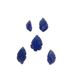 Natural Tanzanite Gemstone Fancy Shape Hand Carved Carving Leaves Stones LGS82