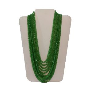 Natural Tsavorite Garnet Gemstone Faceted Beads Necklace