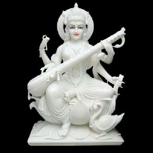 White Marble Saraswati Statue