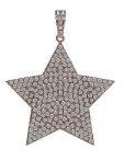 Rose Gold Pave Diamond Star Design Pendant