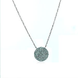 Silver Blue Topaz Diamond Jewelry Pendant