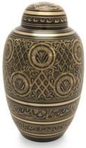 Domtop Brass Cremation Urn Black Engraved