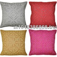 Cotton Cut Work Cushion Cover