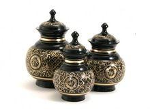 Gold And Black Brass Cremation Urn