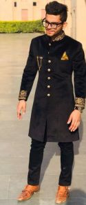 Black Indo Western Sherwani