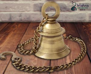 Brass Temple Hanging Bell With Chain