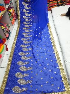 embroidery work saree