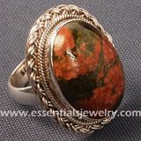 Filigree Unakite Ring