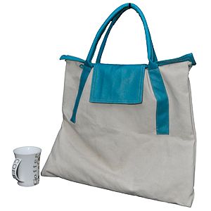 canvas and artificial leather combination bag