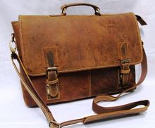 Men's Brown Crazy Horse Leather Laptop Bag