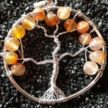 Yellow quartz tree of life pendants