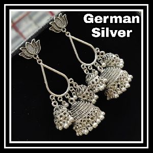 German Silver Triple Jhumki