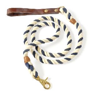 Cotton Dog Ombre Leash with leather Handle