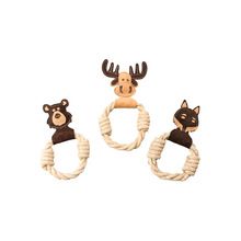Leather Animal Rope Ring Dog Toy