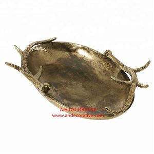 Antique Bronze Antler Bowl