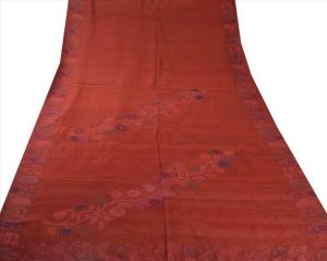 Sanskriti Vintage Indian Saree Blend Silk Maroon Sari Fabric Embroidered Paisley