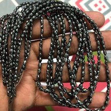 Black Diamond Faceted Oval Beads Strand