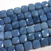 Blue Opal Faceted Box Cube Beads