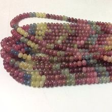 Multi Sapphire Plain Smooth Rondelle Beads Strand