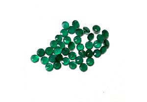 Natural 6mm Green Onyx Faceted Round Stone