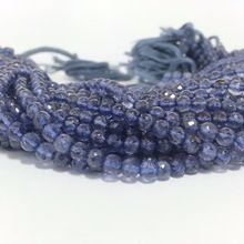 Natural Iolite Round Ball Faceted Beads