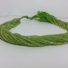 Natural Peridot Stone Rondelle Beads