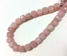 Pink Opal Faceted Box Cube Beads
