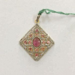 Pink Tourmaline and Tanzanite Diamond Charms