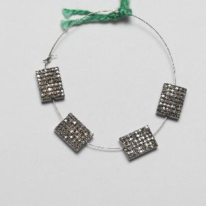 Rectangle Bead Natural Diamond Charms