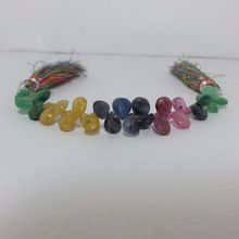 Ruby Emerald Sapphire Pears Briolette Beads