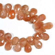 Sunstone Faceted Pears Beads