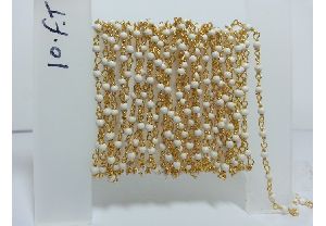 White Turquoise Plain Beads Rosary Chain