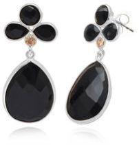 Black Onyx Faceted Gemstone Sterling Silver Earring