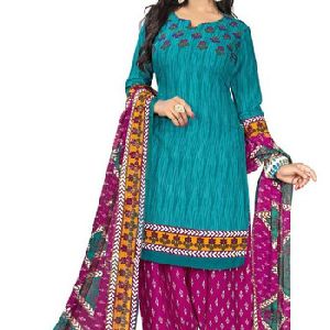 Embroidered Semi-stitched Salwar Suit Dupatta Material