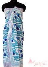 Block Floral Printed Natural Cotton Long Sarong Scarf