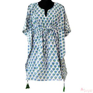 Cotton Floral Kaftan Poncho