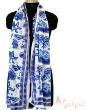 Cotton Women Hand Block Print Long Stole Sarong Scarf Dupatta-Craft Jaipur