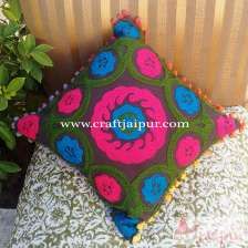 Cushion Cover Handmade Suzani Embroidery Pillow Cases-Craft Jaipur