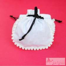 Designer Black Drawstring Round Small Jewelry Pouches