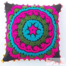 Embroidery Pillow Cover Decorative Suzani Cushions-Craft Jaipur