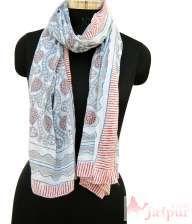 Floral Cotton Hand Block Printed Ladies Scarfs-Craft Jaipur